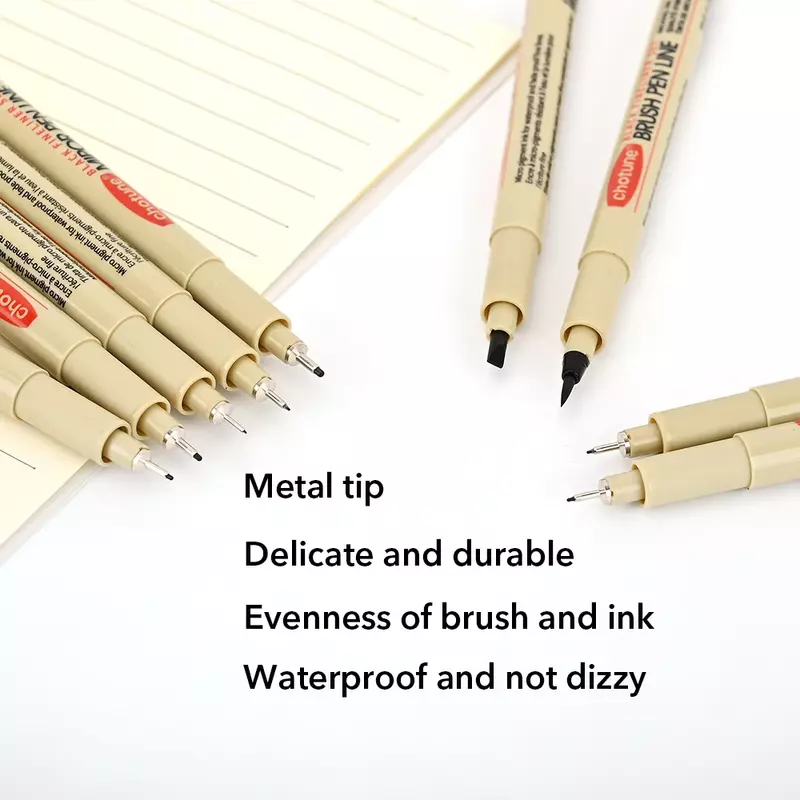 3-12 stücke Pigment Liner Mikron Tinte Markierung stift für Manga zeichnen Skizzieren Nadel Stift Haken Linie Stift Skizze Briefpapier Set Kunst liefert
