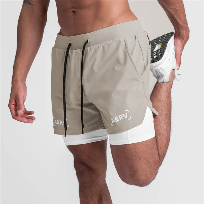 2-em-1 camuflagem verão correndo shorts mensports jogging treinamento de fitness secagem rápida dos homens ginásio shorts masculinos calças curtas