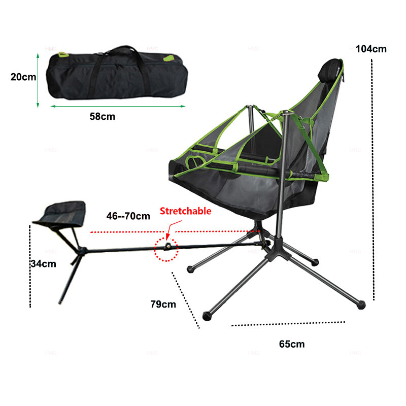 Kursi lipat luar ruangan kursi goyang santai kursi Kemah portabel kursi pancing pantai berlengan kursi kaki untuk kursi Footstool suitable for chairs