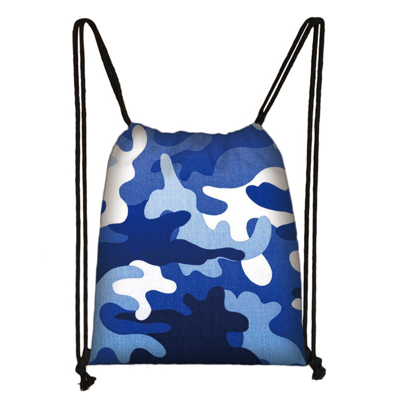 Sac à bandoulière en Polyester avec Logo personnalisé, pochette de Camouflage, vent épais, pour voyage en plein air, avec cordon de serrage