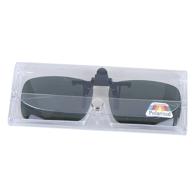 Clip-On óculos polarizados, dia e visão noturna, lente flip-up, óculos de condução
