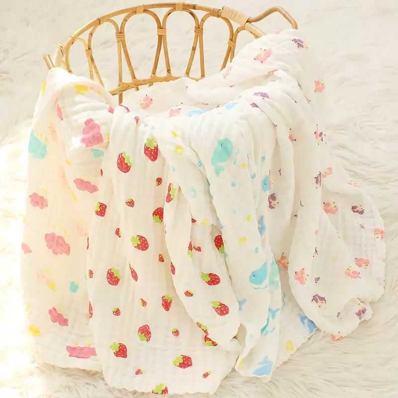 плед для новорожденных  пеленки для новожденных для новорожденных от 0 конверт для новожденных муслиновые пеленки Одеяло детское из бамбукового хлопка, 6 слоев, для сна