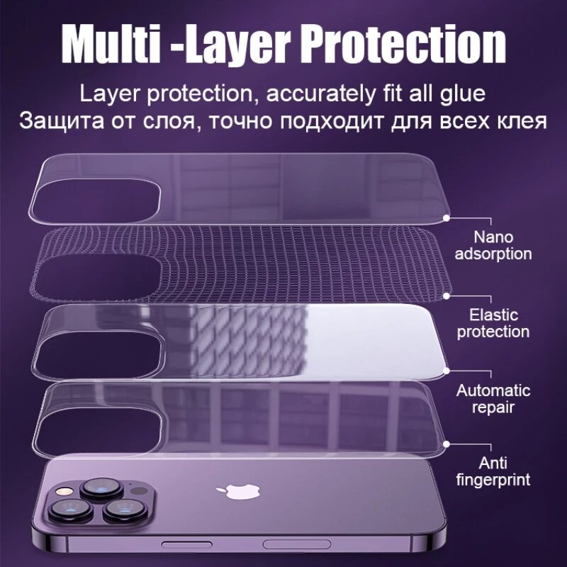 Hydrogel Back Film for iPhone 13 11 12 14 Pro Max 7 8 15 Plus Screen Protector for iPhone 14 12Mini 11 PRO X XR XS MAX Not-Glass