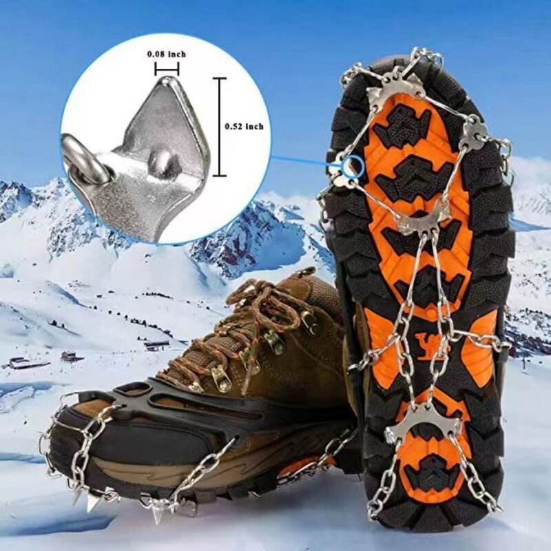 Ice Gripper Spike for Shoes Anti Slip Winter Outdoor Hiking Climbing Snow Spikes Crampons Cleats Chain Claws Grips Boots Cover