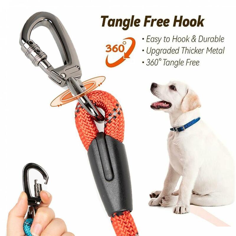 Tali anjing reflektif, tali anjing panjang 3/5/10/15m untuk latihan anjing kecil sedang besar pegangan lembut tali berjalan luar ruangan