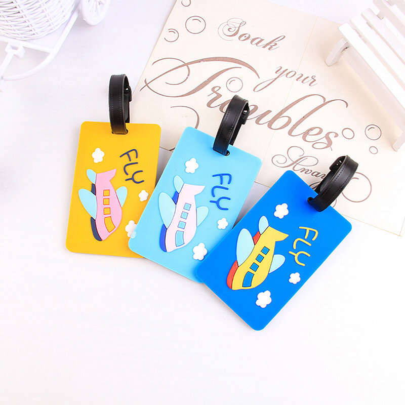 Creative Baggage Boarding Tags Silicone Luggages Tag  Suitcase ID Address Holder Luggage Tags Label Travel Bag Parts Accessories