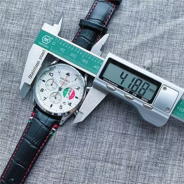 นาฬิกาผู้ชาย Seiko รุ่นใหม่รุ่นลิมิเต็ดใหม่โครโนกราฟมัลติฟังก์ชันแฟชั่นนาฬิกาควอตซ์สายหนังสุดหรูวันที่
