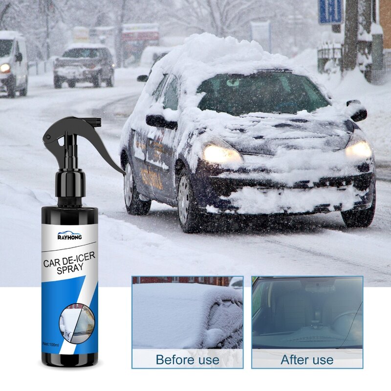 Praktisches Windschutzscheiben-Enteiser spray 100 ml einfach zu verwendendes Glass chnee schmelz mittel Frostschutz mittel gegen Vereisung