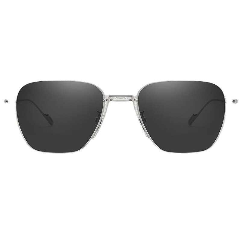 Kacamata hitam bingkai Titanium murni wanita, pelindung UV berkendara modis ringan klasik Retro