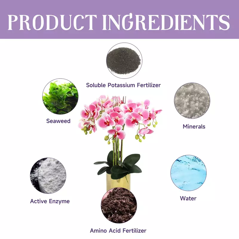 Orchid Sour Flower Food Booster Fertilizer Liquid Orchid Flower Plant Growth Enhancer Supplement Indoor Plants 50ml