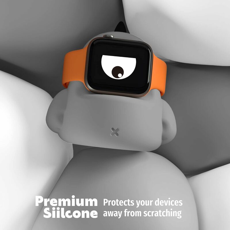 Soporte de carga adecuado para Apple Watch iWatch, Linda forma de dinosaurio, reloj de almacenamiento anticaída, Base de silicona