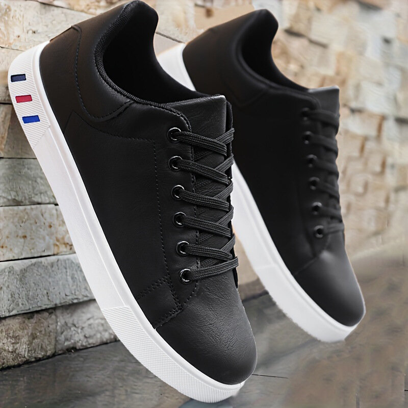 Extra Large 48 New Leather Men's Casual Shoes Student Board Shoes Trendy Waterproof Sports Shoes Low Cut Comfortable