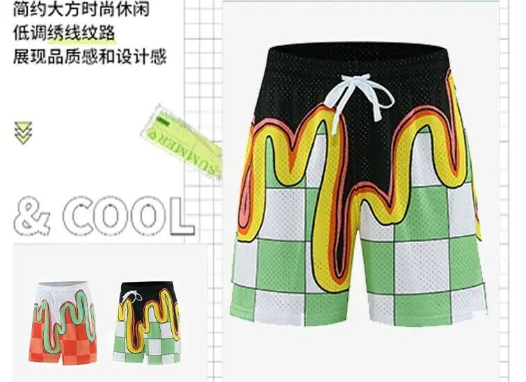 American Basketball shorts training four point fitness High street trend men running loose sports quick dry elasticity