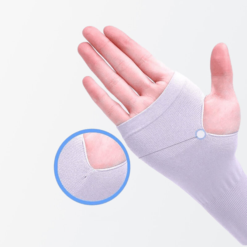 Lengan tangan pelindung UV matahari wanita, lucu berkendara buah alpukat lengan sutra es perlindungan UV luar ruangan
