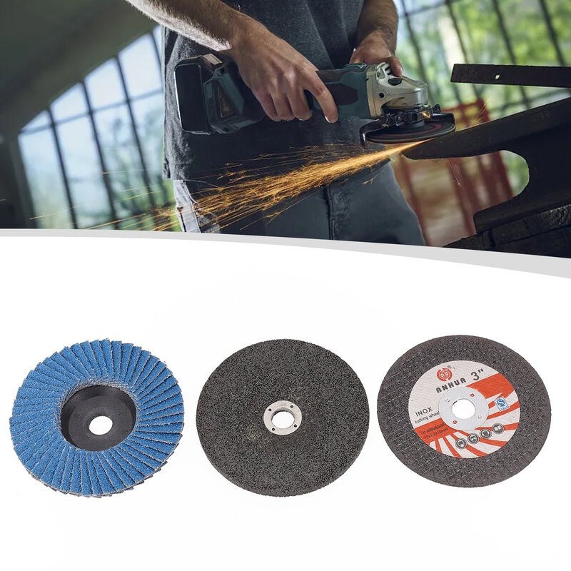 3pc/set 3 Inch 75mm Saw Blade Cutting Disc Polishing Disc Grinding Wheel For Angle Grinder Steel Stone Sanding Cutting Saw Blade