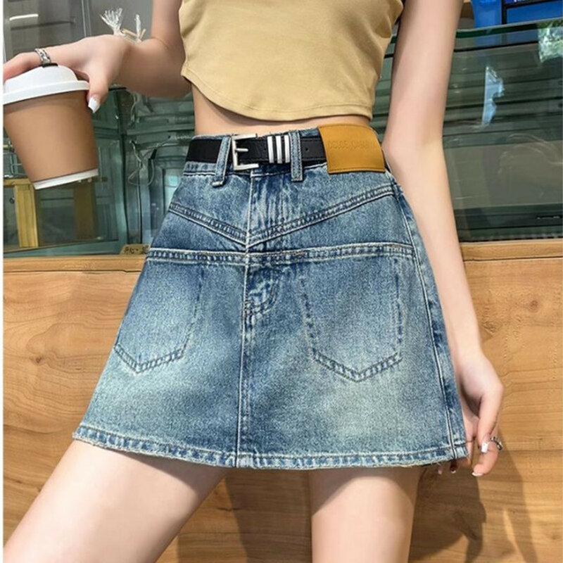 Koboi rok pendek wanita musim panas baru 2024 baru pinggang tinggi celana A-line rok kecil tubuh dibungkus Hip rok ramping