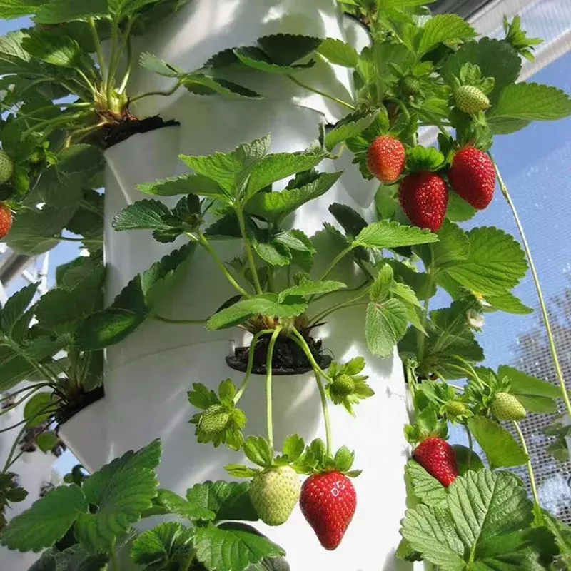 Hidroponik sistem pertumbuhan Pot silinder, Pot tanaman pintar Pot bunga berkebun vertikal hidroponik