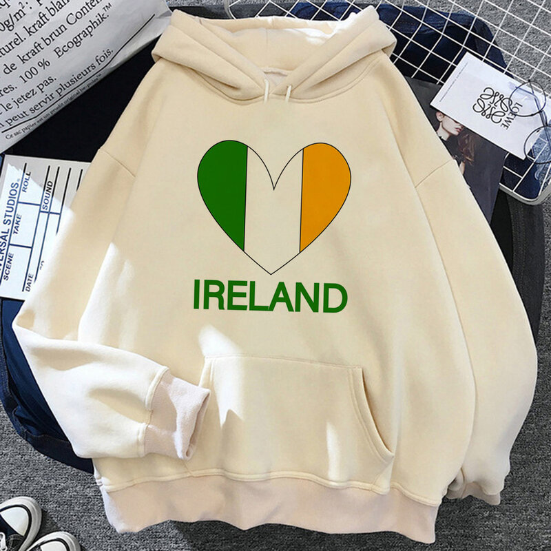Ireland hoodies women harajuku gothic funny Fleece sweatshirts female anime Pullover