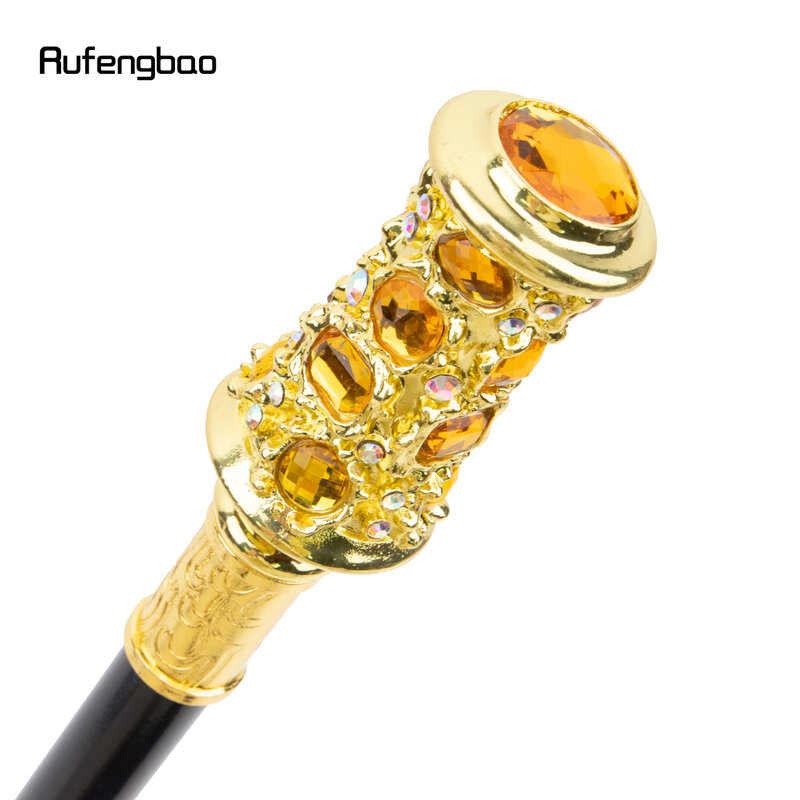 Bastón de diamante Artificial dorado para caminar, bastón decorativo de moda, caballero elegante, perilla de bastón de Cosplay, Crosier de 92cm