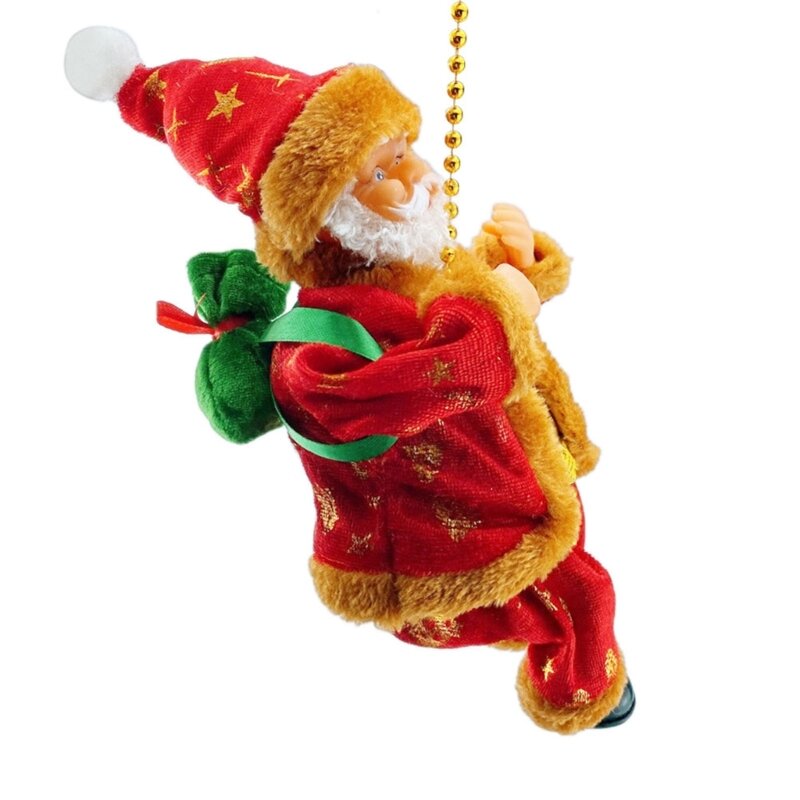 ホリデーテーマのクリスマスサンタクライミング人形簡単組み立て電気はしごおもちゃペンダントクリスマスツリーホリデーパーティー
