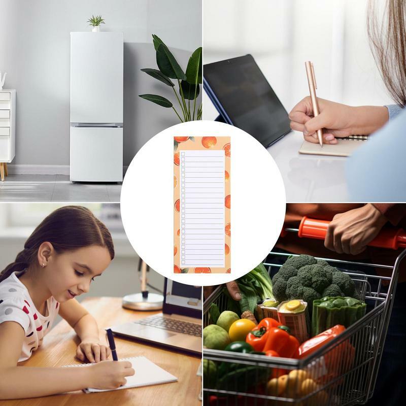 마그네틱 식료품 목록 패드 냉장고 식료품 목록 메모장, 안전하고 무취, 사물함 약속 알림 메모장