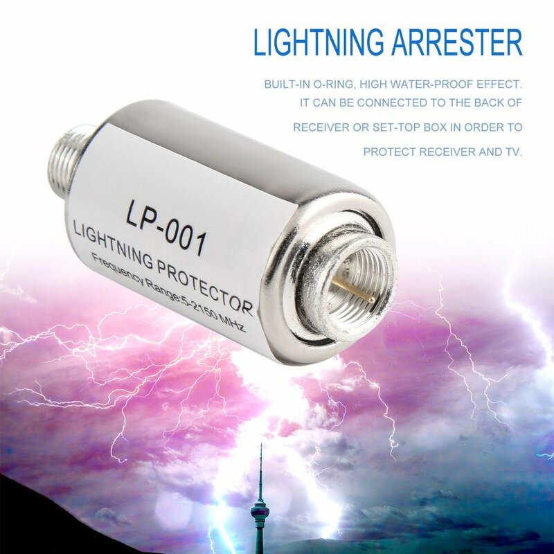 แสง Arrester Coaxial Satellite TV Lightning ป้องกัน Satellite เสาอากาศ Lightning 5-2150MHz Lightning-Proof