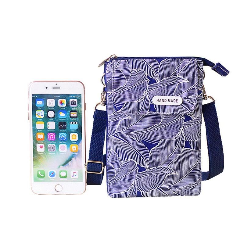 Mini borsa a tracolla 5 tasche borsa piccola in tela borsa per cellulare portafoglio donna borsa per ragazze studenti universitari adolescenti