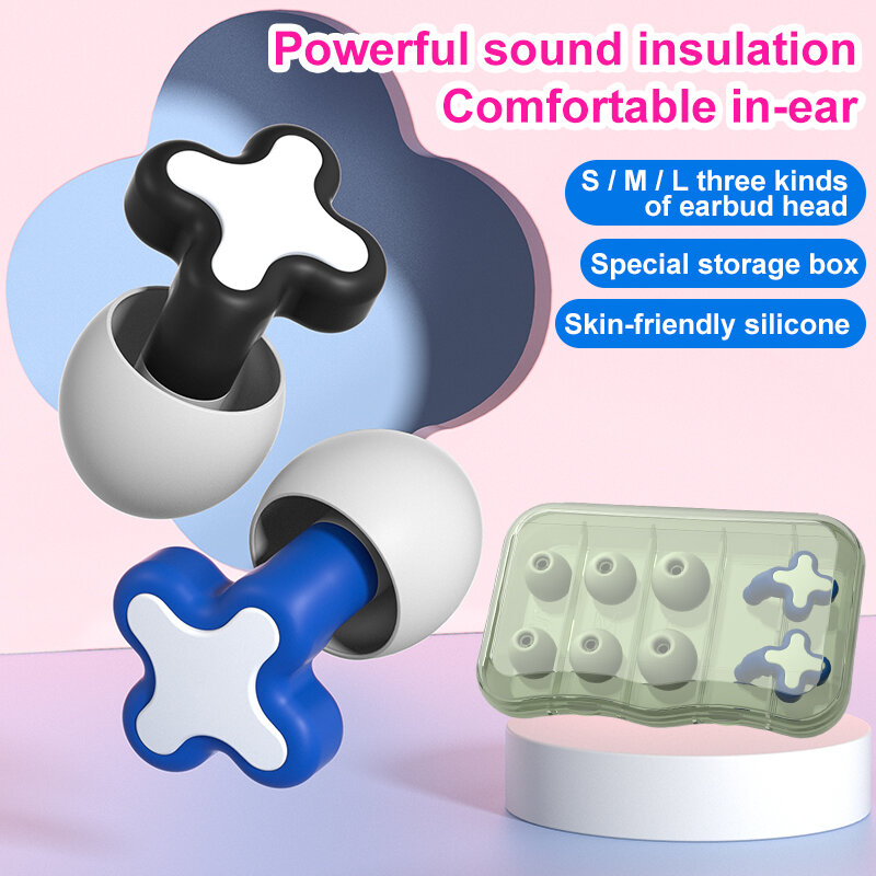 Impermeável Silicone Ear Plugs Set, Redução de Ruído, Tampões Soundproof, Fit para Viagem, Casa, Natação, 1 Par
