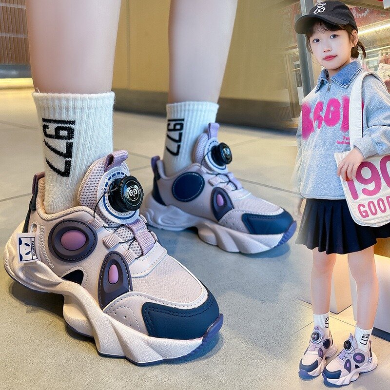Girls' 2024 Spring and Autumn New Breathable Children's Casual Shoes Fashionable and Versatile Sneakers