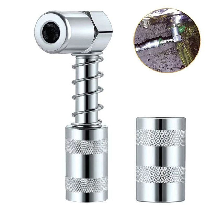 90 Degree Grease Coupler Grease Fitting Tool Coupler Adapter Fitting Tool Grease Nozzle Tool Lubrication Tool Accessories