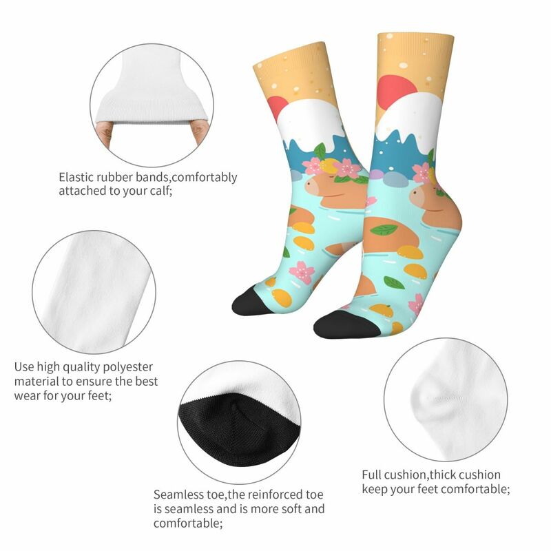 Винтажные японские весенние сумасшедшие мужские Компрессионные носки унисекс капибара Харадзюку с узором забавные Новые счастливые носки