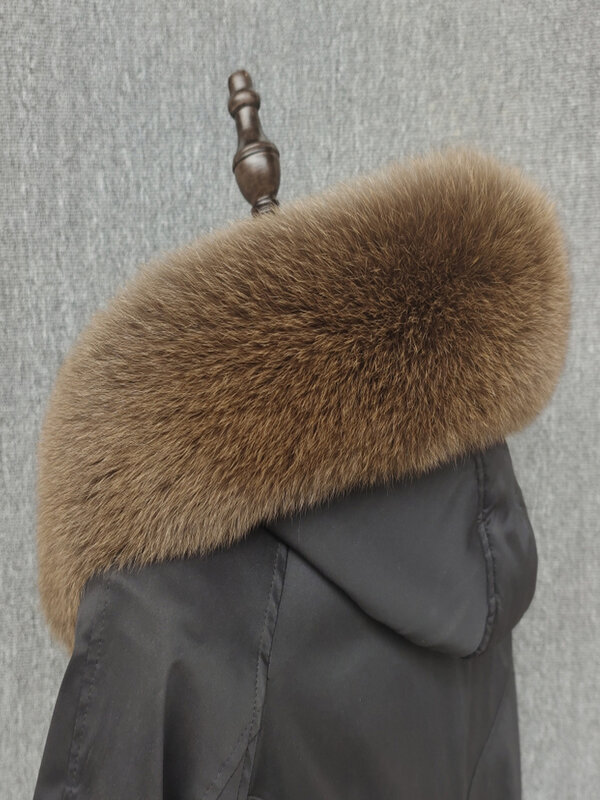 女性のためのキツネの毛皮の襟の冬のコート,フードの装飾,柔らかい冬の毛皮のスカーフ,さまざまな色で利用可能