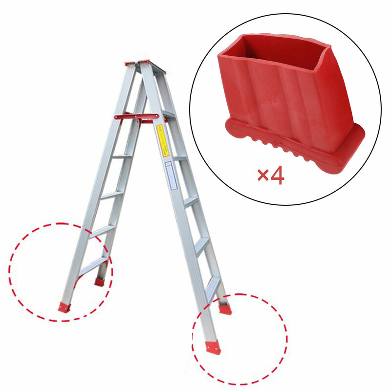 4 Pieces Ladder Non Slip Feet Mat Durable Universal Rubber Steep Ladder Foot Pads Telescoping Ladder Cap Feet Ladder Accessories