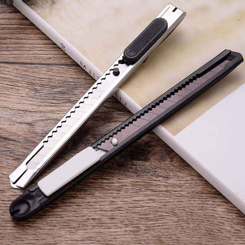 Портативный нож из нержавеющей стали, безопасный Открыватель для писем с фиксирующим лезвием, универсальный бумажный нож, офисные и школьные принадлежности