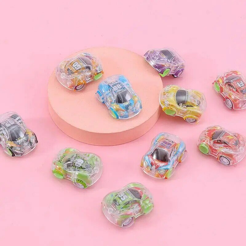 Camuflagem transparente carro modelo brinquedos para crianças, puxar para trás, cor aleatória colorida, presente, 1pc