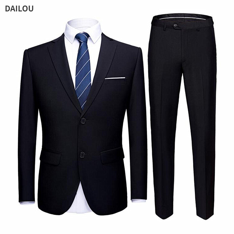 Blazer da uomo Wedding 2 Suit Business 3 pezzi Set elegante giacca intera di lusso gilet pantaloni Design ultimi pantaloni cappotto Slim Fit 2023
