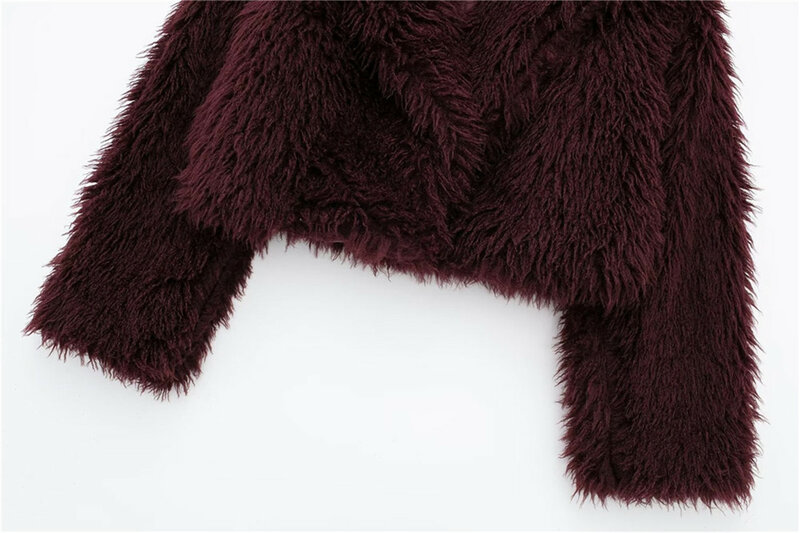 Casaco curto de pele sintética feminino, jaqueta superior justa, moda casual, outono, inverno, novo, 2023
