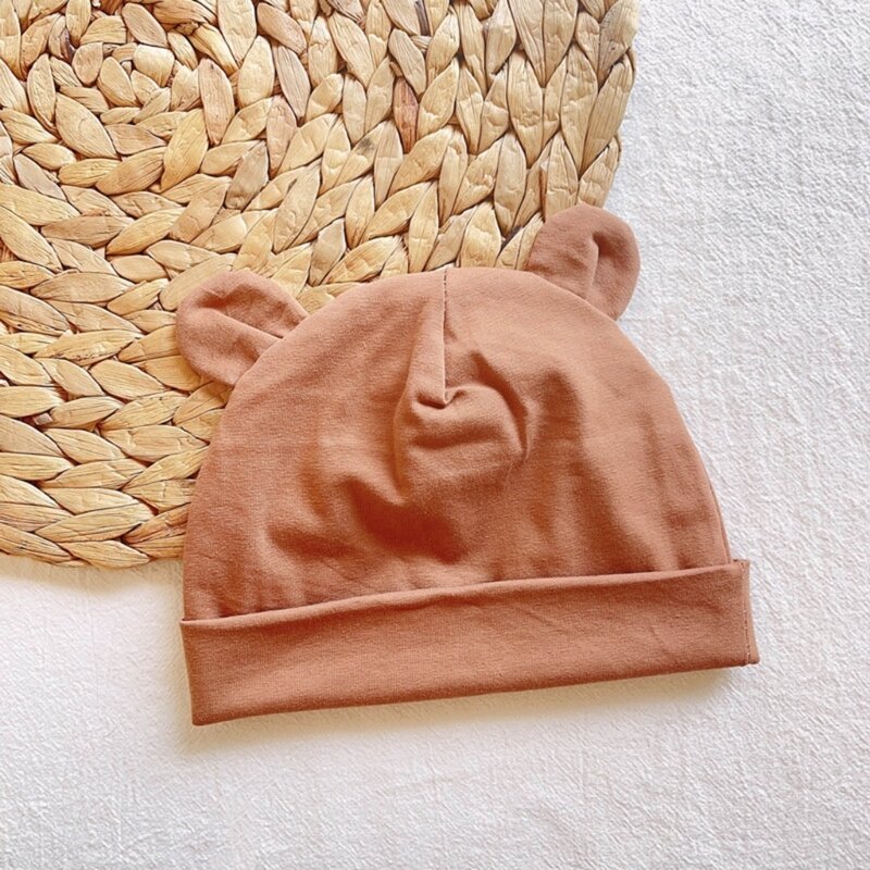 Topi Bayi Baru Lahir yang Ditingkatkan Topi Bayi Telinga Beruang Topi Balita Bayi Laki-laki Perempuan Topi Beanie Bayi untuk