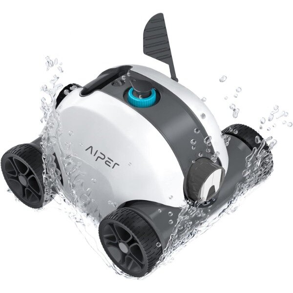 AIPER Cordless Robotic Pool Cleaner, Cordless Pool Vacuum Robot with Dual-Drive Motors, Self-Parking Technology