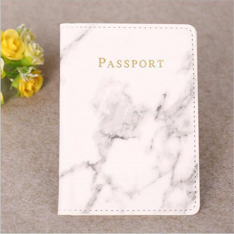 Caso do cartão do plutônio para o armazenamento do passaporte, tampa protetora para o nome ID e endereço, grão de mármore, acessórios de viagem, suporte do certificado, certificado