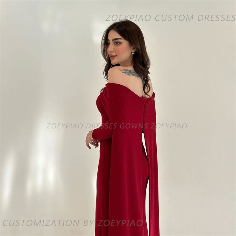 Vintage bordowa Off Shoulder sukienka na studniówkę bez ramiączek sukienki na przyjęcie dla kobiet 2024 nowości satynowe suknie wieczorowe suknia Vestidos