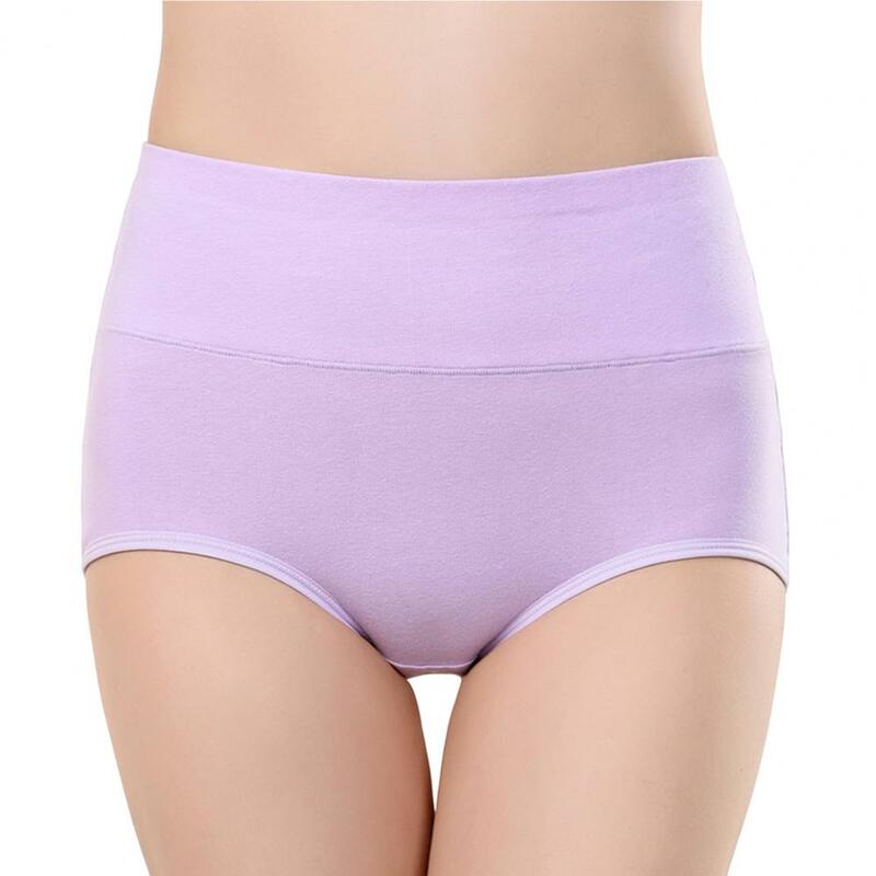 Cuecas de cintura alta cor sólida para mulheres, controle de barriga macia, anti-séptico, emagrecimento íntimo, calcinha feminina para roupas internas, bouncy