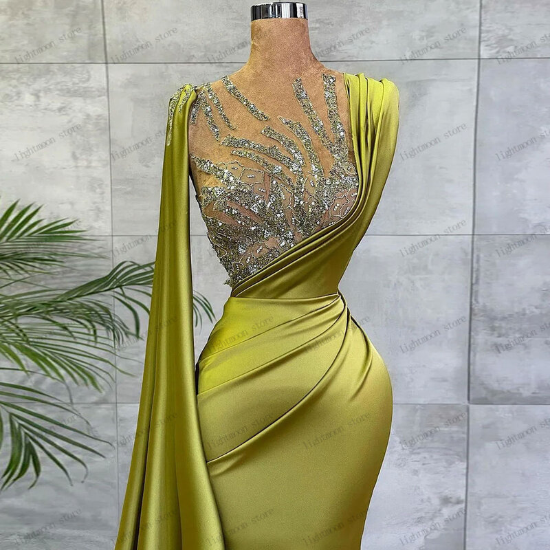 Exquisite Abendkleider anmutige Ballkleid Pailletten Applikationen eine Schulter Ballkleider Scheide Meerjungfrau elegante Vestidos de Gala