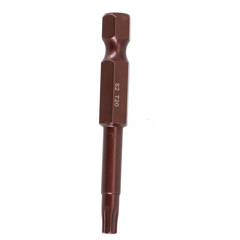 Magnetic Torx chave de fenda para broca elétrica, chave de fenda Plum Blossom, magnético sem furo, Hex Shank, 50mm