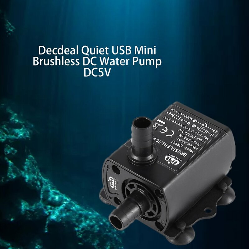 New Ultra-quiet USB Mini Brushless DC Water Pump DC5V 4.8W 300L/H Lift 300cm Submersible Fountain Pool Plug Aquarium Circulating