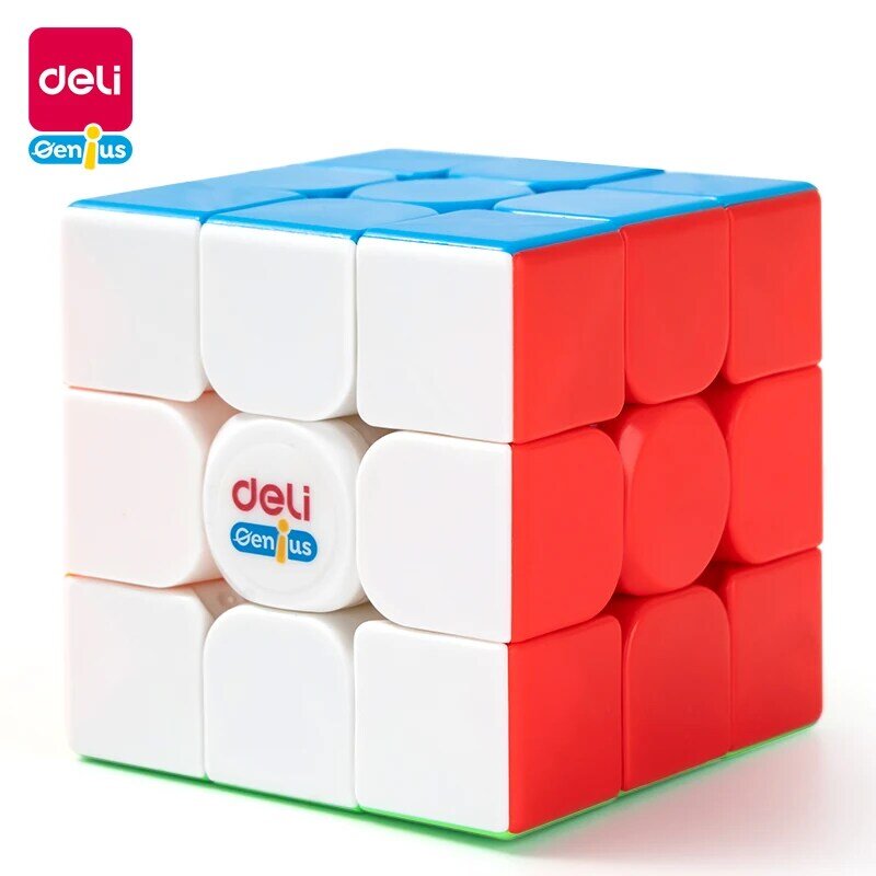 Deli 3x3x3 매직 큐브 스티커리스 퍼즐 큐브, 학생을 위한 전문 속도 Cubo 교육용 완구