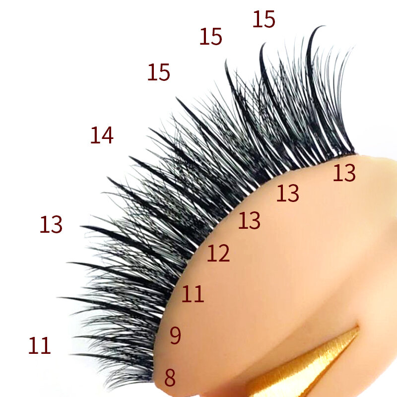 Lied Wimpers Piekerige Spikes Promade Fack Wimpers Extensie 16 Rijen Puur Donkerder Zwarte Wimpers Professionele Make-Up Tools