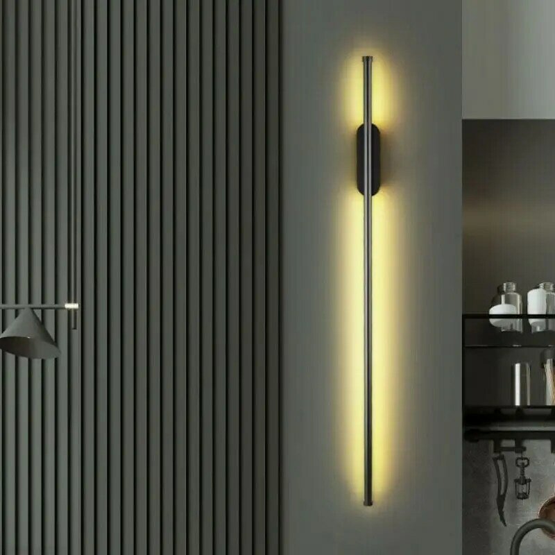 Nórdico moderno Faixa LED Luz de Parede, Sala, Sofá Fundo, Cobre completa, Quarto, Cabeceira, 80cm, 60cm, AC85-265V