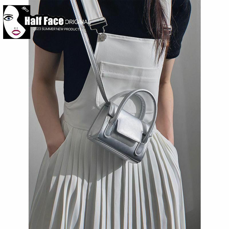 Bolso de mano Y2K Harajuku gótico para mujer, Mini bolsos cruzados versátiles avanzados, diseño Punk, Slivery, un hombro