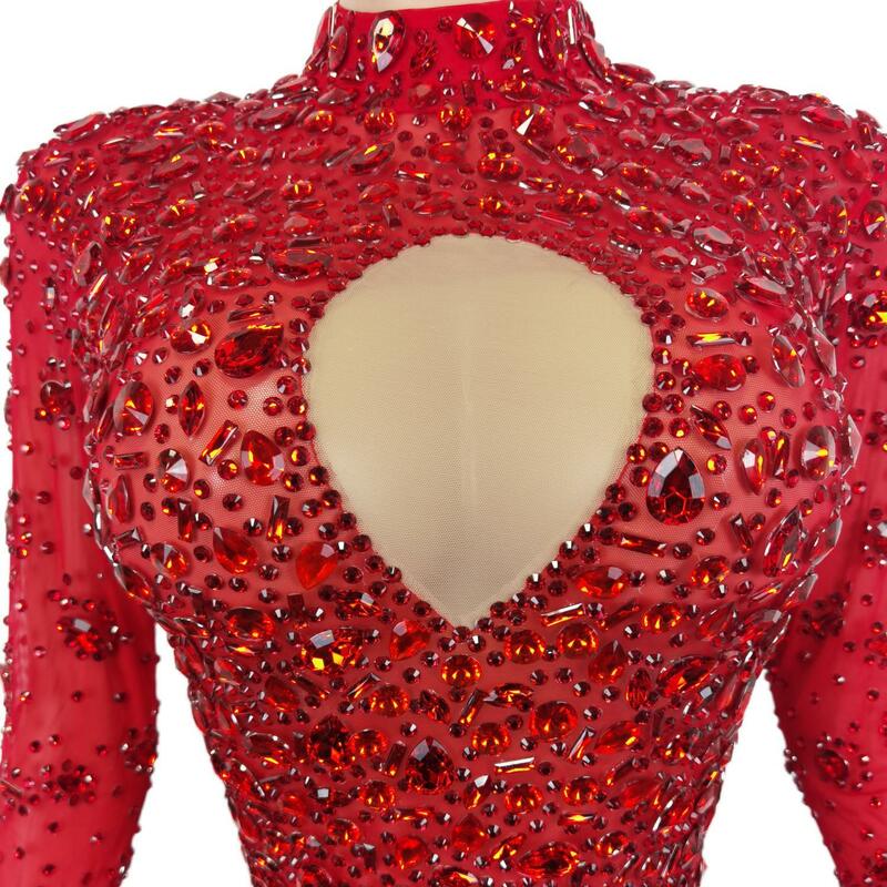 Сексуальный высококачественный великолепный полупрозрачный длинный комбинезон-женская одежда для ночного клуба, певицы, сценического выступления, Cuican